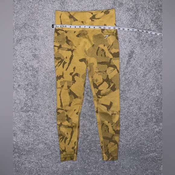 Gymshark Womens Adapt Camo Seamless Activewear Workout Leggings Savanna Yellow - Picture 3 of 5